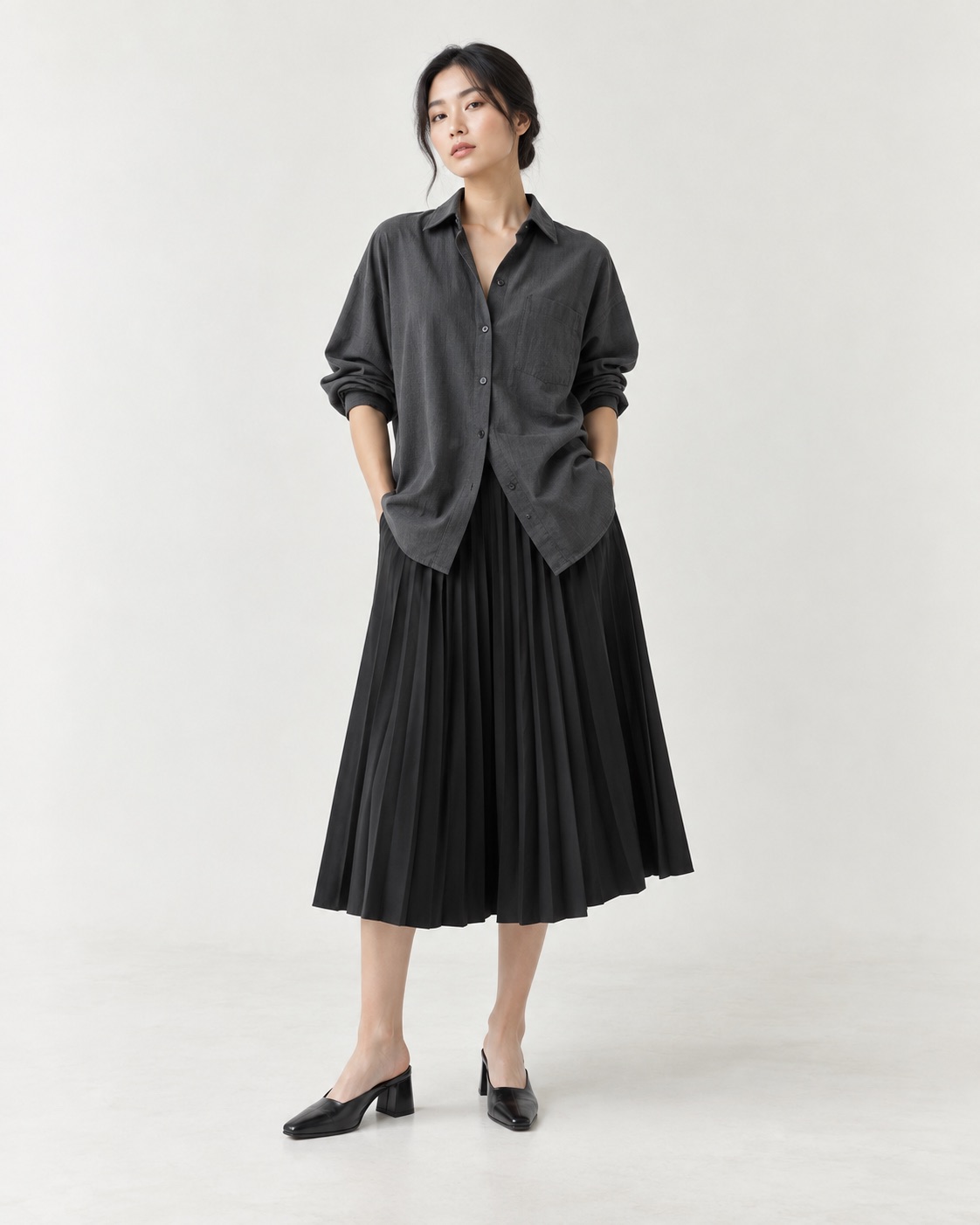Sơ Mi Charcoal Form Rộng